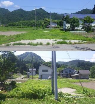 【空き地】国道と町道の間にある約95坪の宅地で南南東向きの町道側間口は11ｍあり景観が良く平坦で使いやすい立地です！L-08