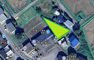 【空き地・R8新】黒谷地内でも特に商用地近郊に位置する間口２４ｍの１８４坪トライアングル宅地の登録です！L-10